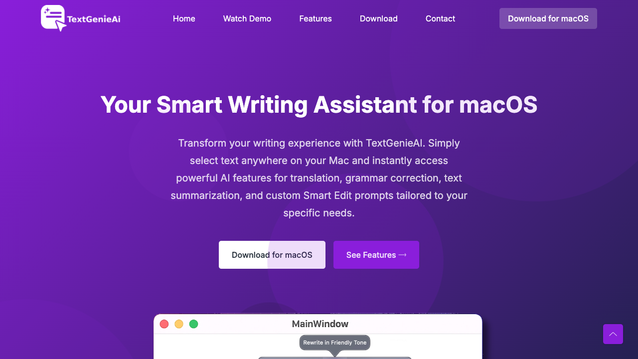 TextGenieAI - Your writing helper for Mac that makes writing easy