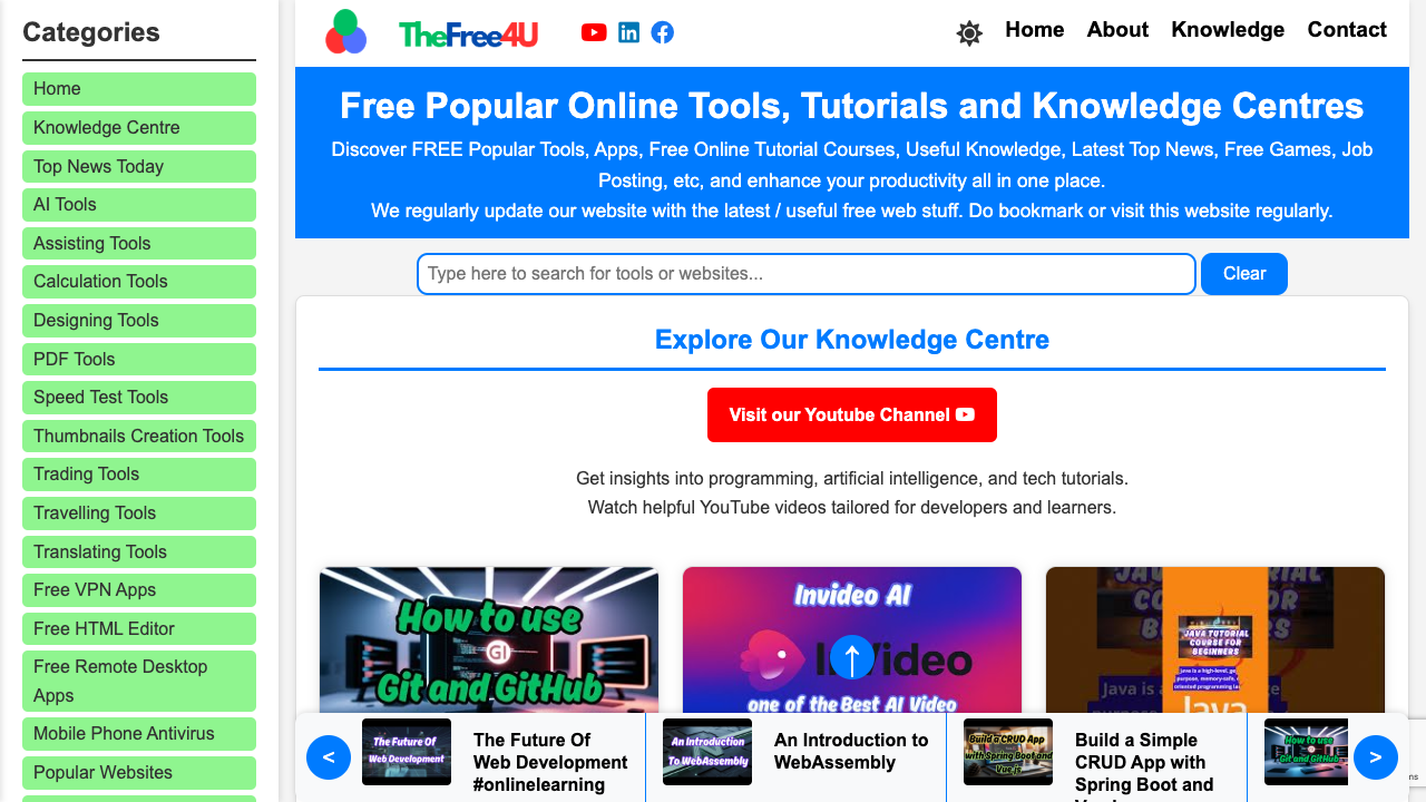 TheFree4U - A place to find free AI tools and web apps