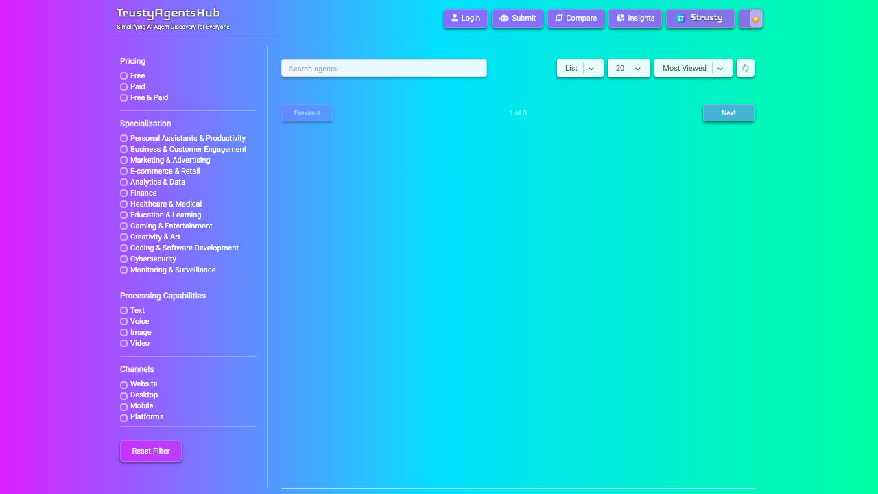 TrustyAgentsHub - Discover AI Agents Easily