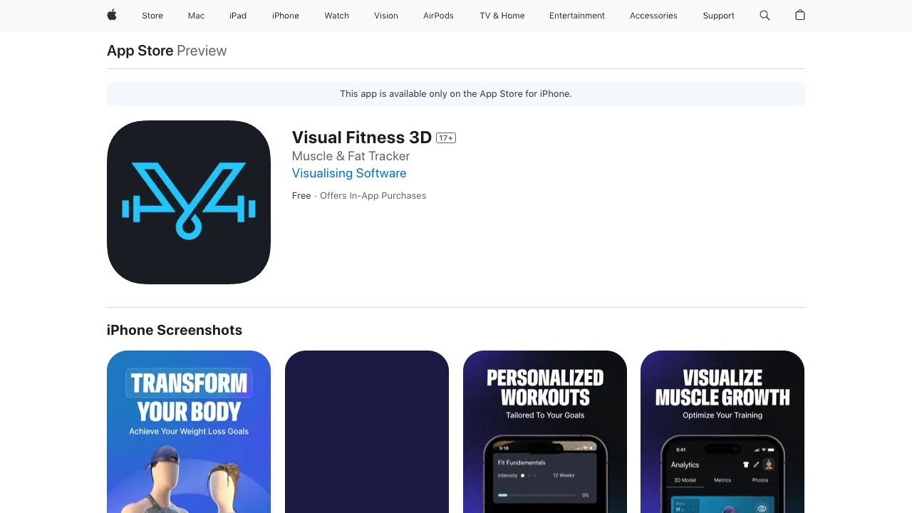 Visual Fitness 3D - An engaging way to track your fitness journey Fitness Health Technology