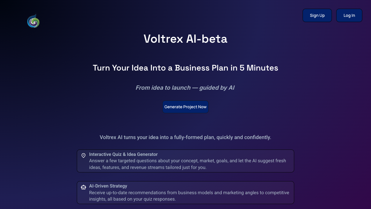Voltrex AI - Your personal business idea generator