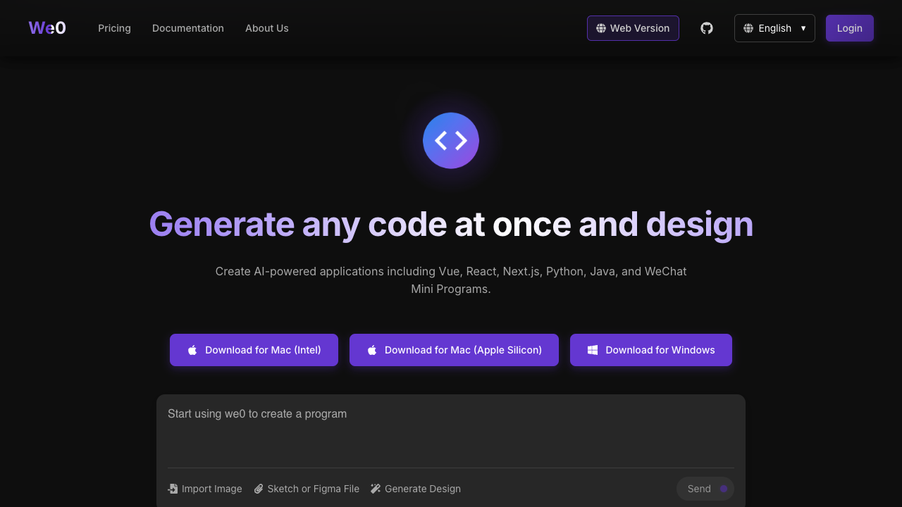 We0 - AI tool that turns designs into code quickly