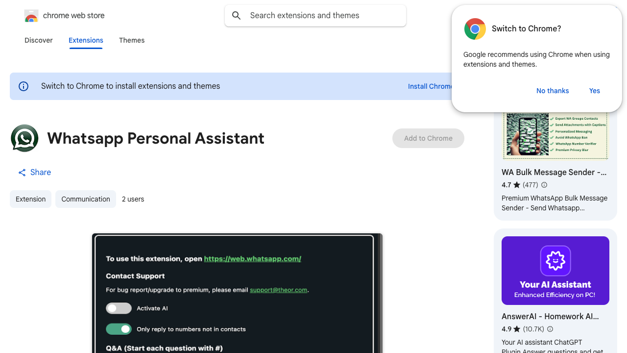 Whatsapp Personal Assistant - Your Smart Helper for Quick Replies