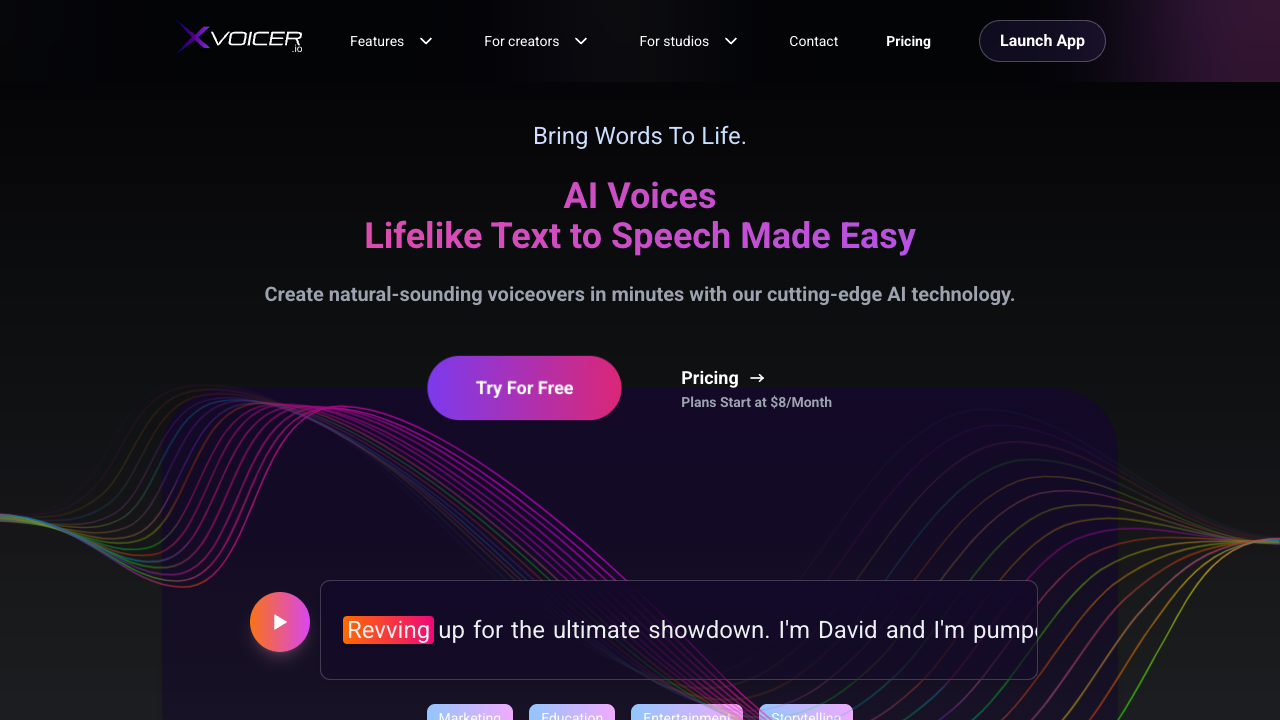 Xvoicer - The AI tool that turns your words into real voices