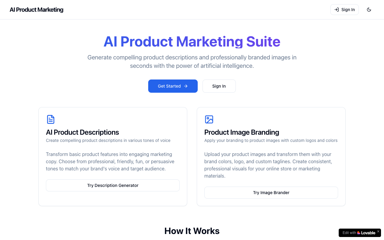 AI Product Marketing - Quickly create awesome product descriptions using AI