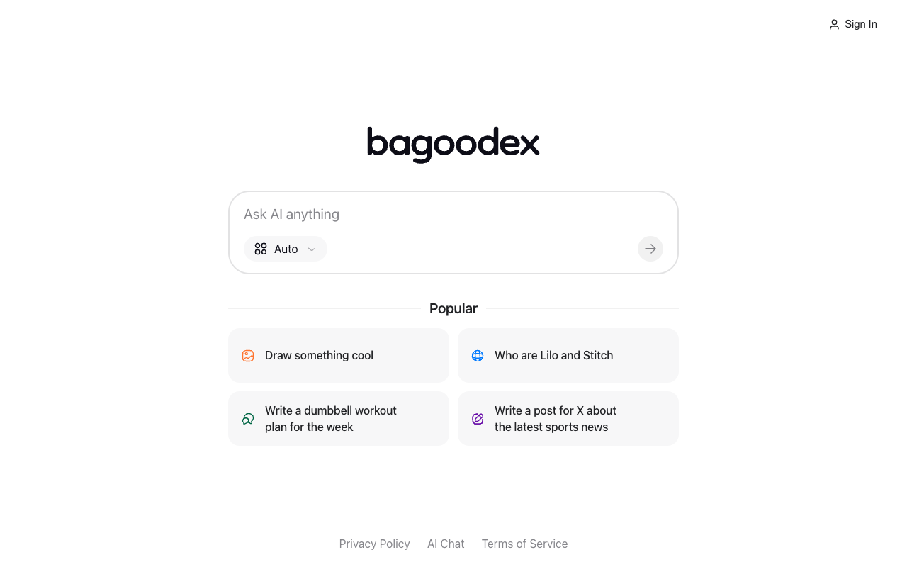 Bagoodex - A smart AI tool that helps you find the best answers quickly