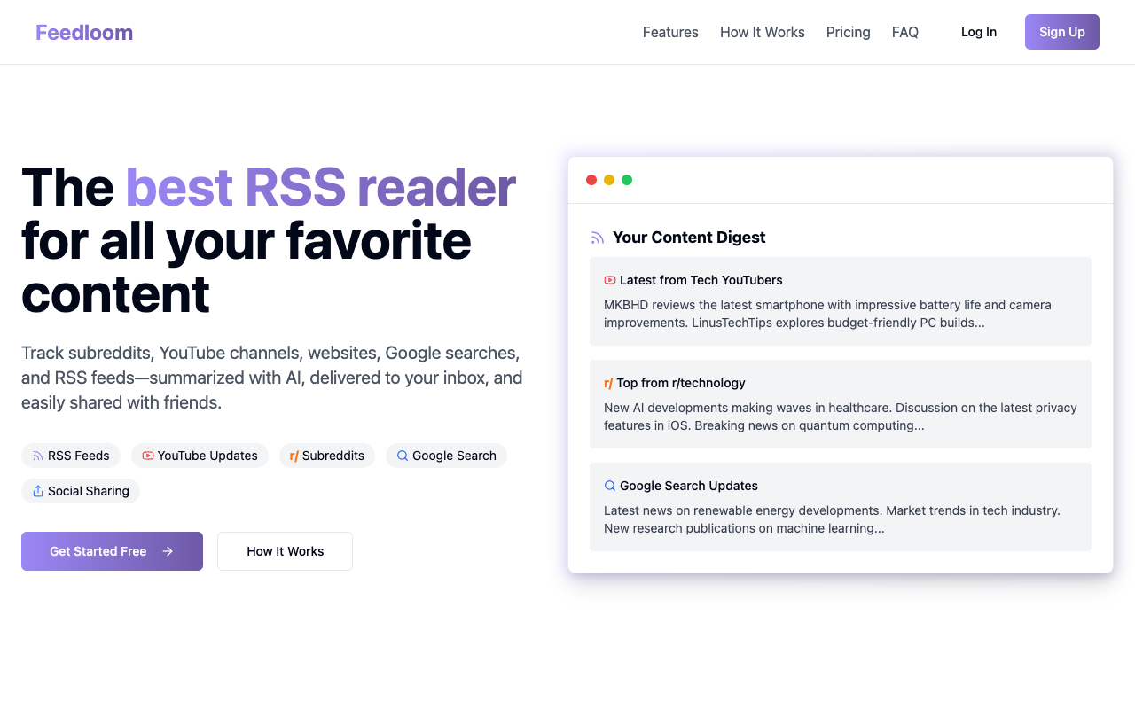 FeedLoom - A smart way to get your favorite content delivered to you