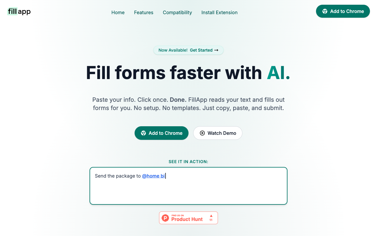 FillApp - An easy tool that helps you fill out forms with one click