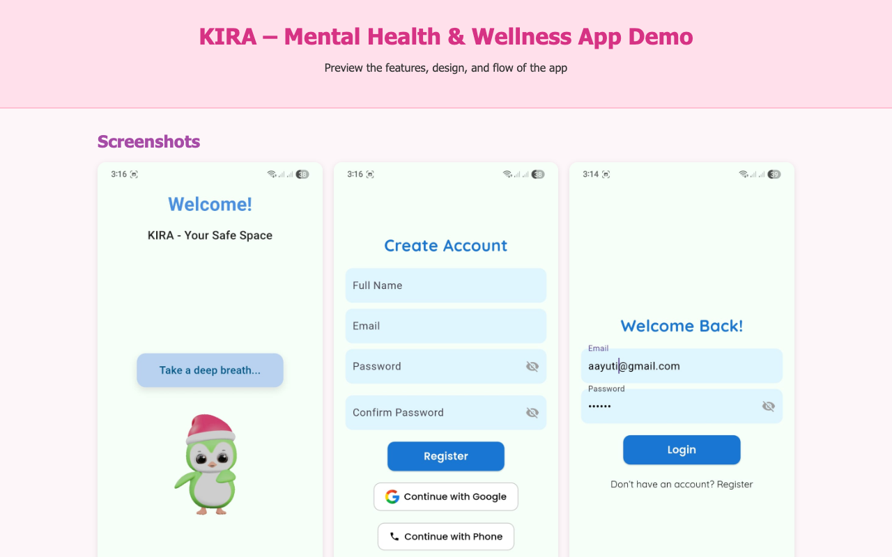 Kira - A helpful app that supports your mental wellness every day mental-health wellness self-care