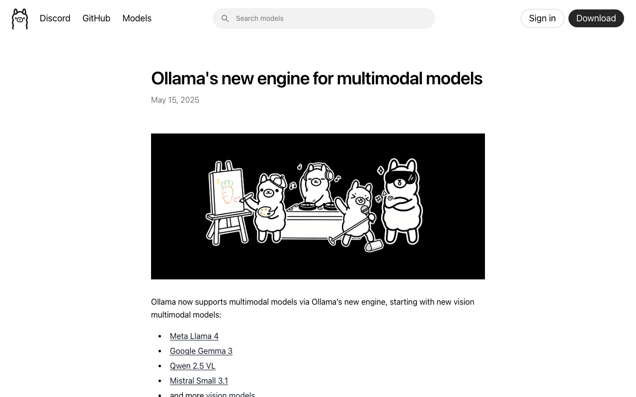 Ollama v0.7 - A new way to run amazing vision models on your computer