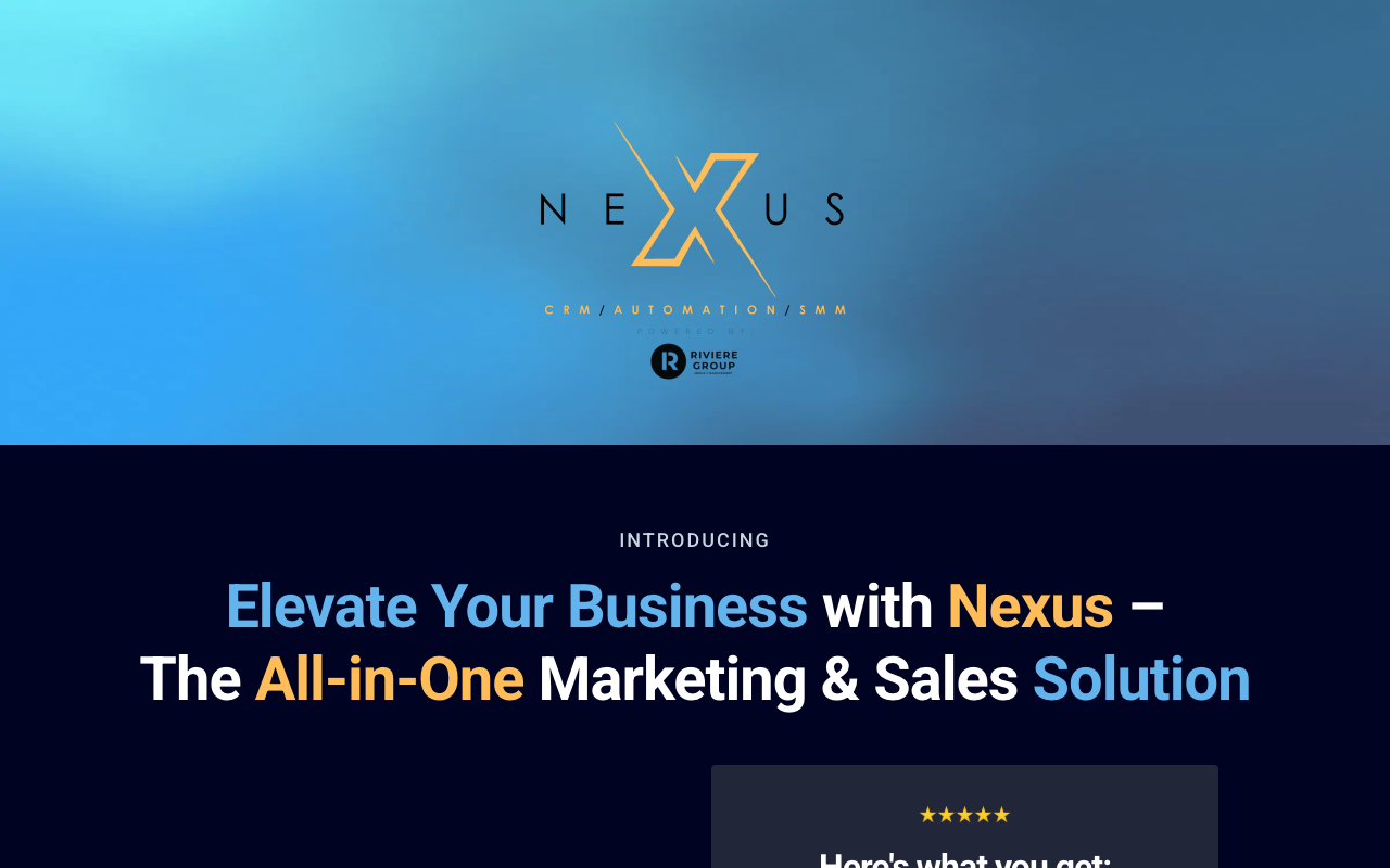 Nexus CRM - A smart tool that helps you manage sales and build websites in one place