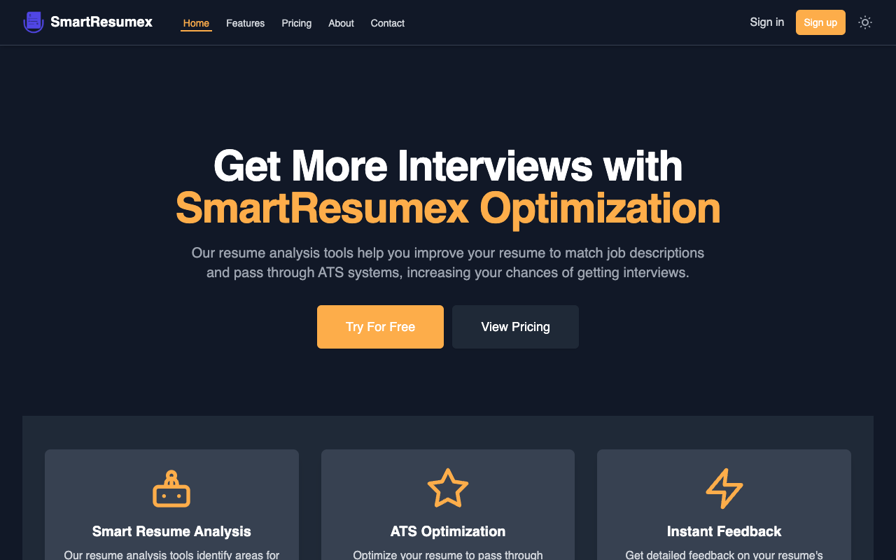 SmartResumex - An AI-powered tool to optimize your resume and land more interviews