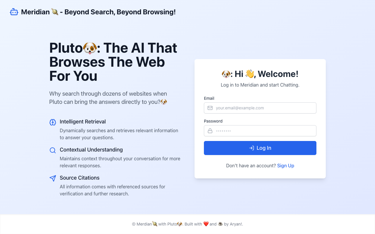Meridian - An AI assistant that provides real-time answers by scraping web data