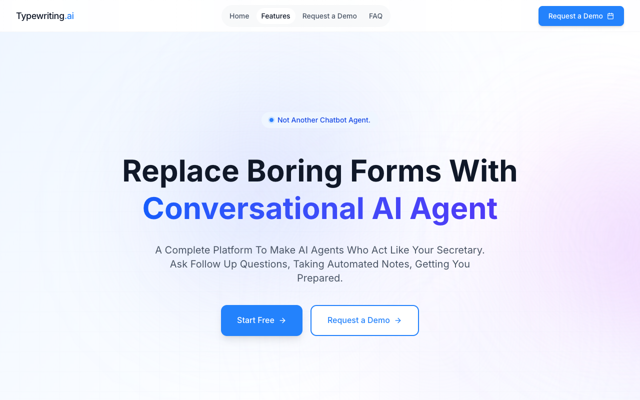 Typewriting AI - A chatbot that replaces forms and enhances customer interactions