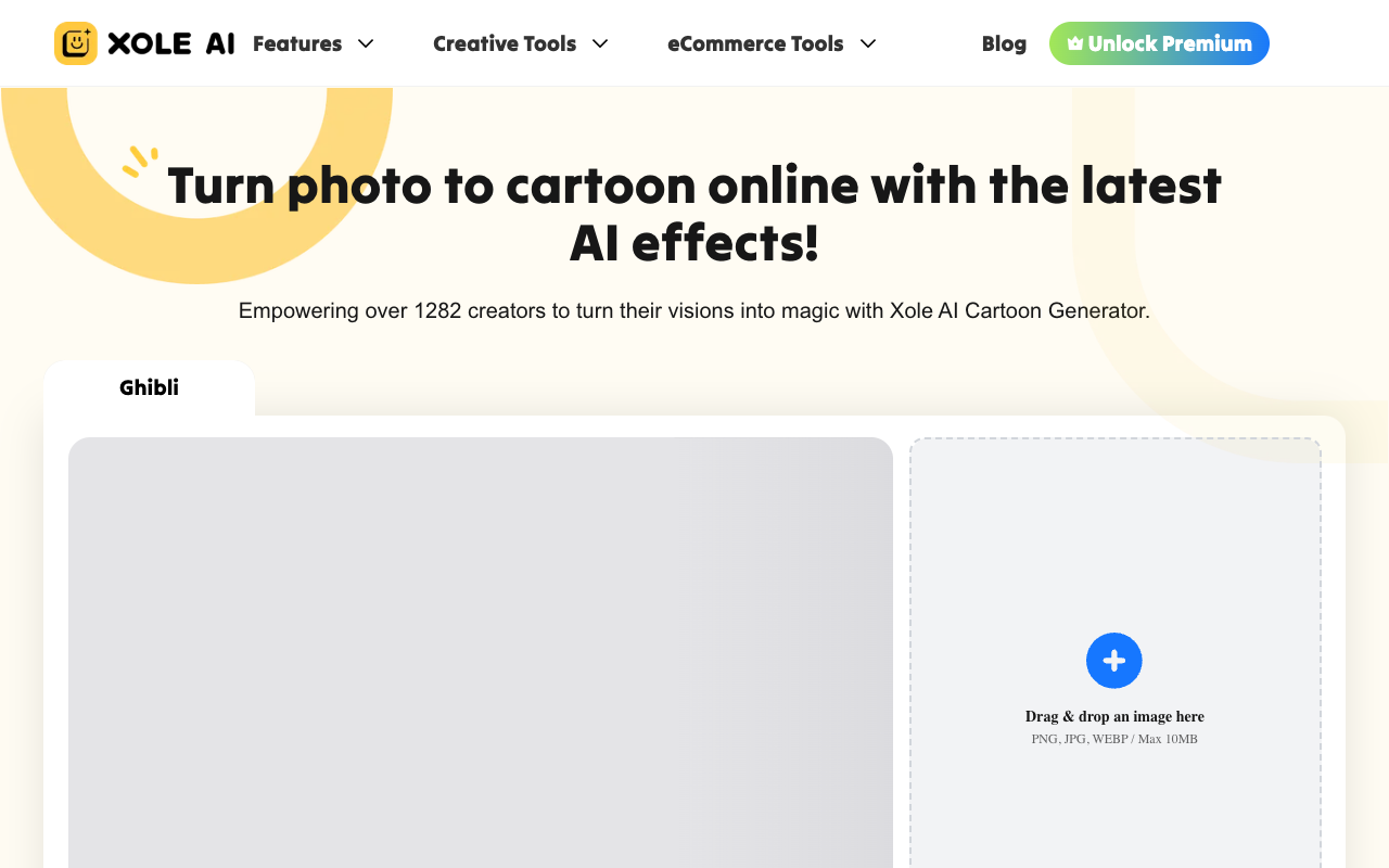 Xole AI Image Generator - Turn your photos into cartoons with AI technology