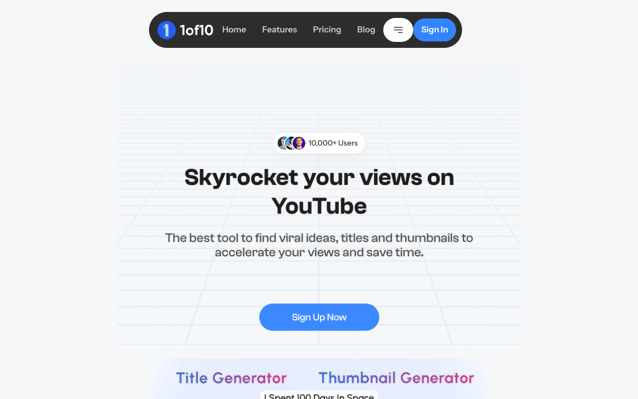 1of10 - AI Tools for YouTubers to Generate High-Quality Thumbnails and Titles in Seconds