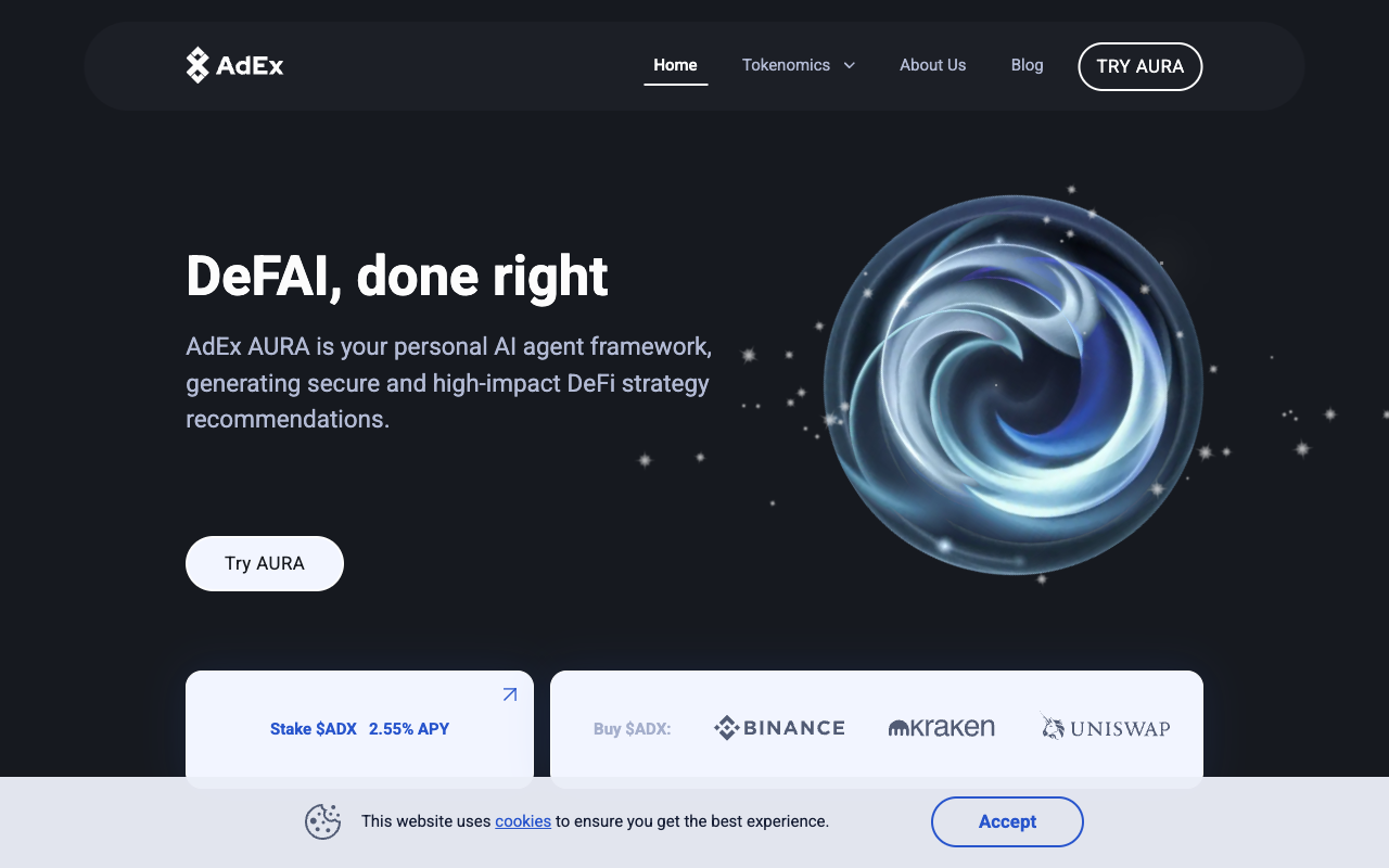 AdEx AURA - The AI agent framework that helps you navigate Web3