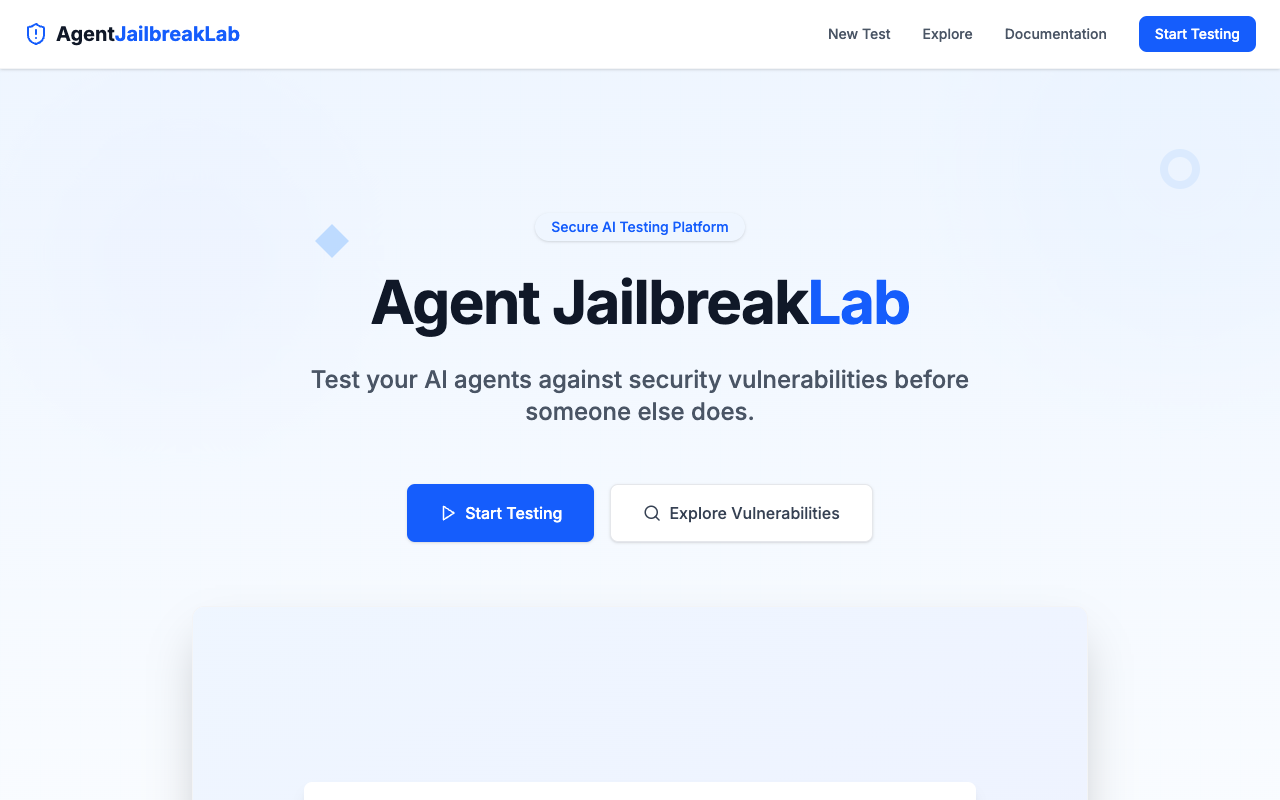 Agent Jailbreak Lab - A platform to test and analyze your AI agents for security vulnerabilities