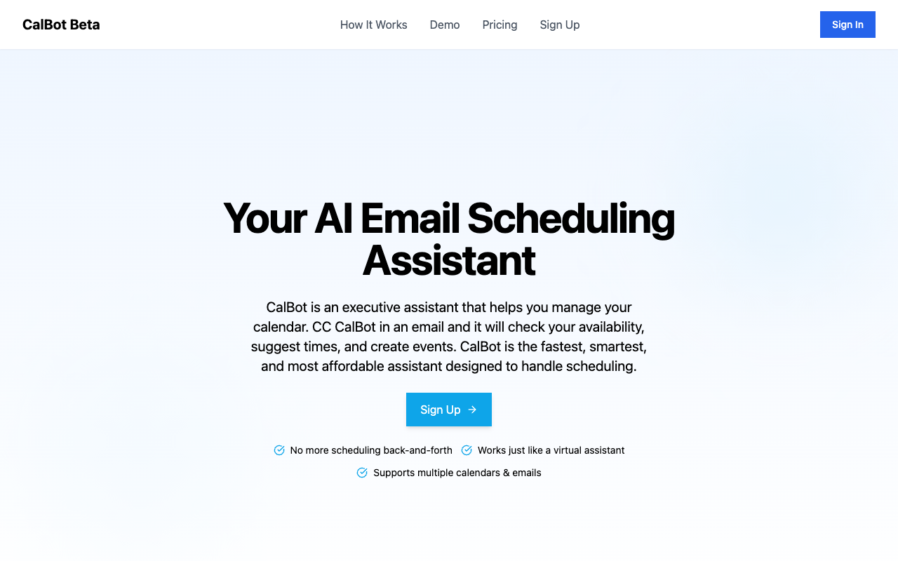 CalBot - An AI assistant that manages your calendar through email