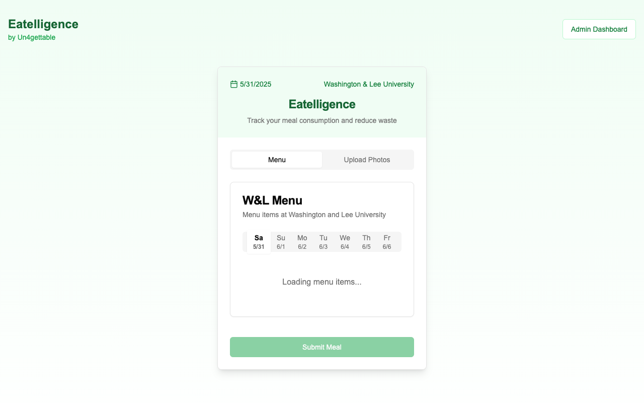 Eatelligence - A smart app to track meals and reduce food waste on campus