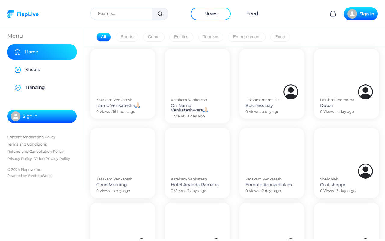 Flaplive - An AI-powered live social media platform for personalized content