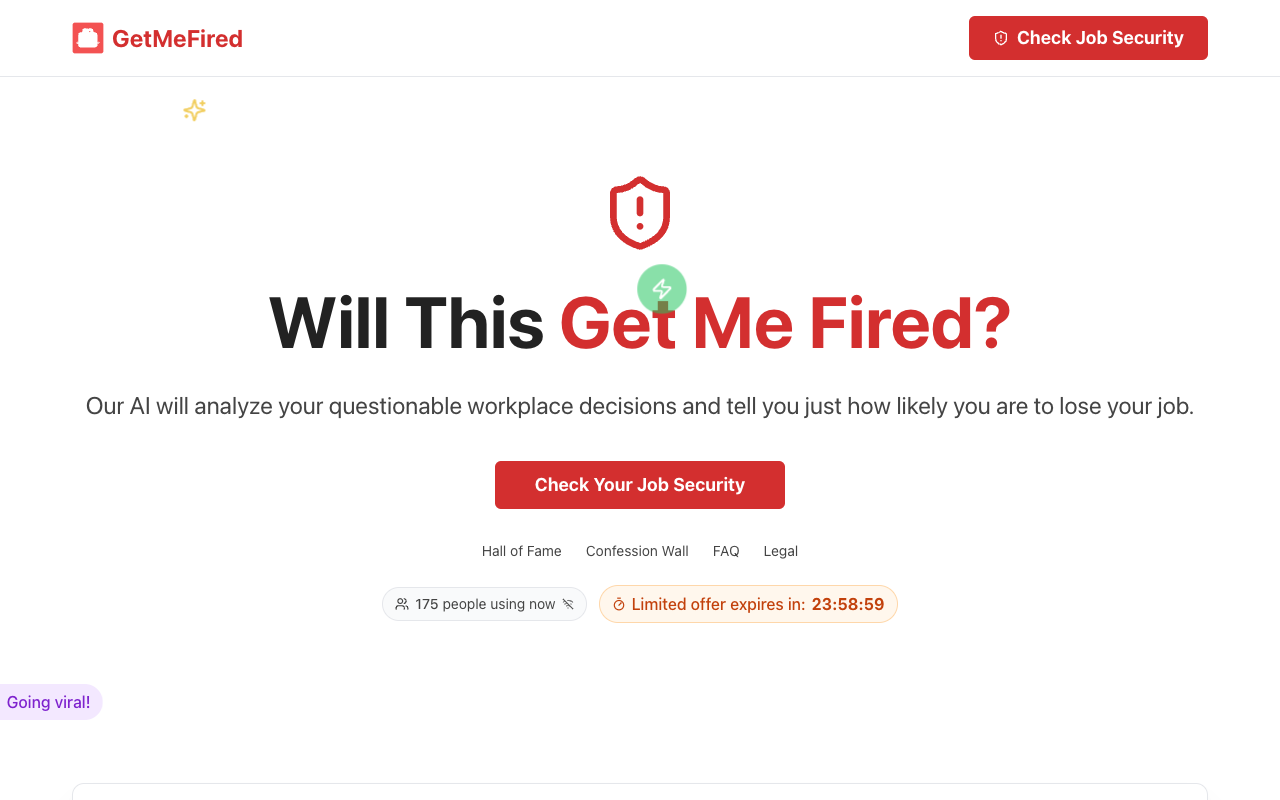 GetMeFired - An AI tool that analyzes your workplace decisions to assess job security
