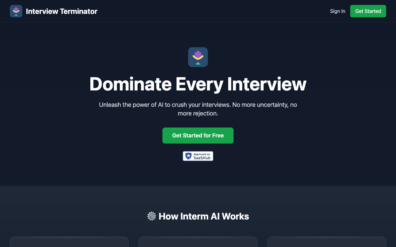 Interm AI - A real-time AI assistant that helps you answer interview questions invisibly