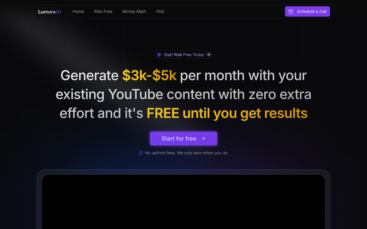Lumora AI - Let AI turn your YouTube content into a revenue machine