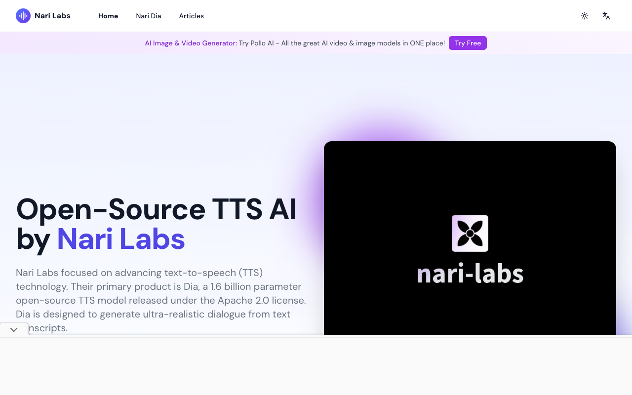 Nari Labs - An Open-Source AI Voice Model for Realistic Dialogue and Emotion
