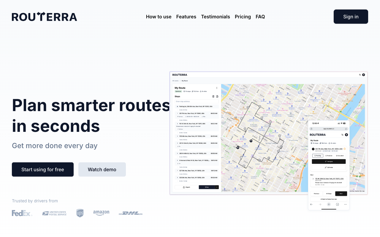 Routerra - Your AI copilot for delivery route optimization