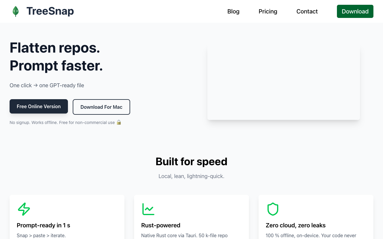 TreeSnap - Instantly prepare your codebase for AI with a GPT-ready file