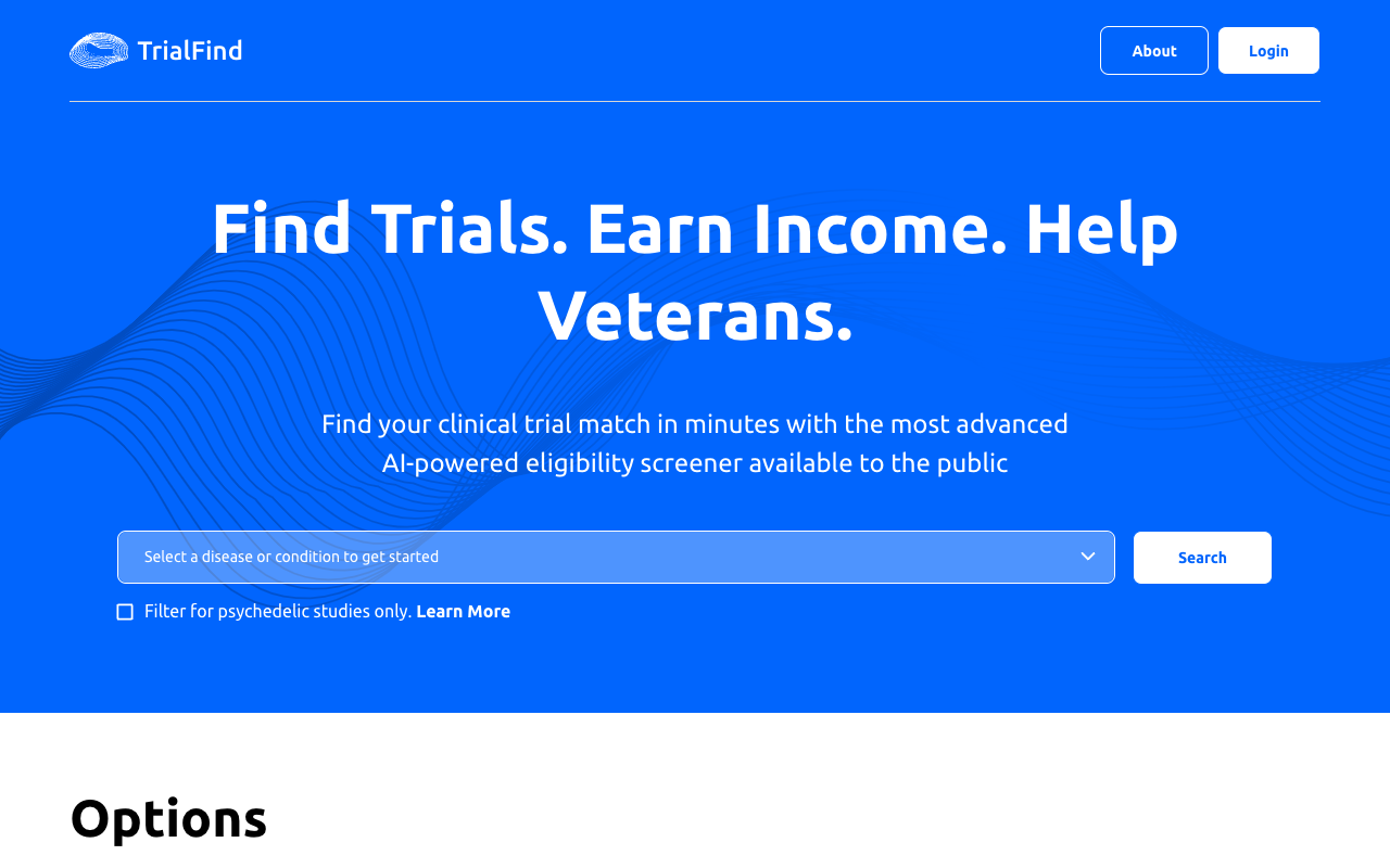 TrialFind - AI-powered matchmaking for clinical trials helping veterans with PTSD, anxiety, and depression