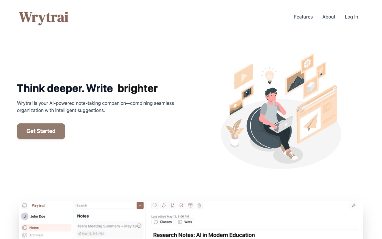 Wrytrai - An AI-powered note-taking app to enhance your writing and thinking