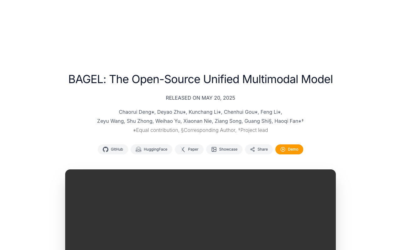 Bagel - An open-source unified model for multimodal understanding and generation