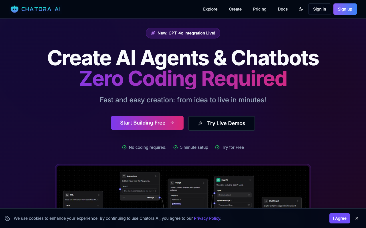 Chatora AI - Deploy Custom AI Chatbots in Minutes Easily
