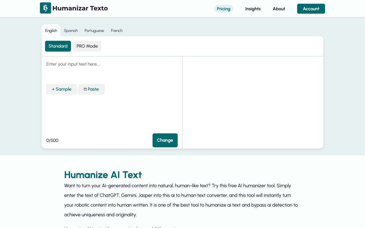 Humanizer Texto - A Free Tool to Transform AI Content into Natural Language