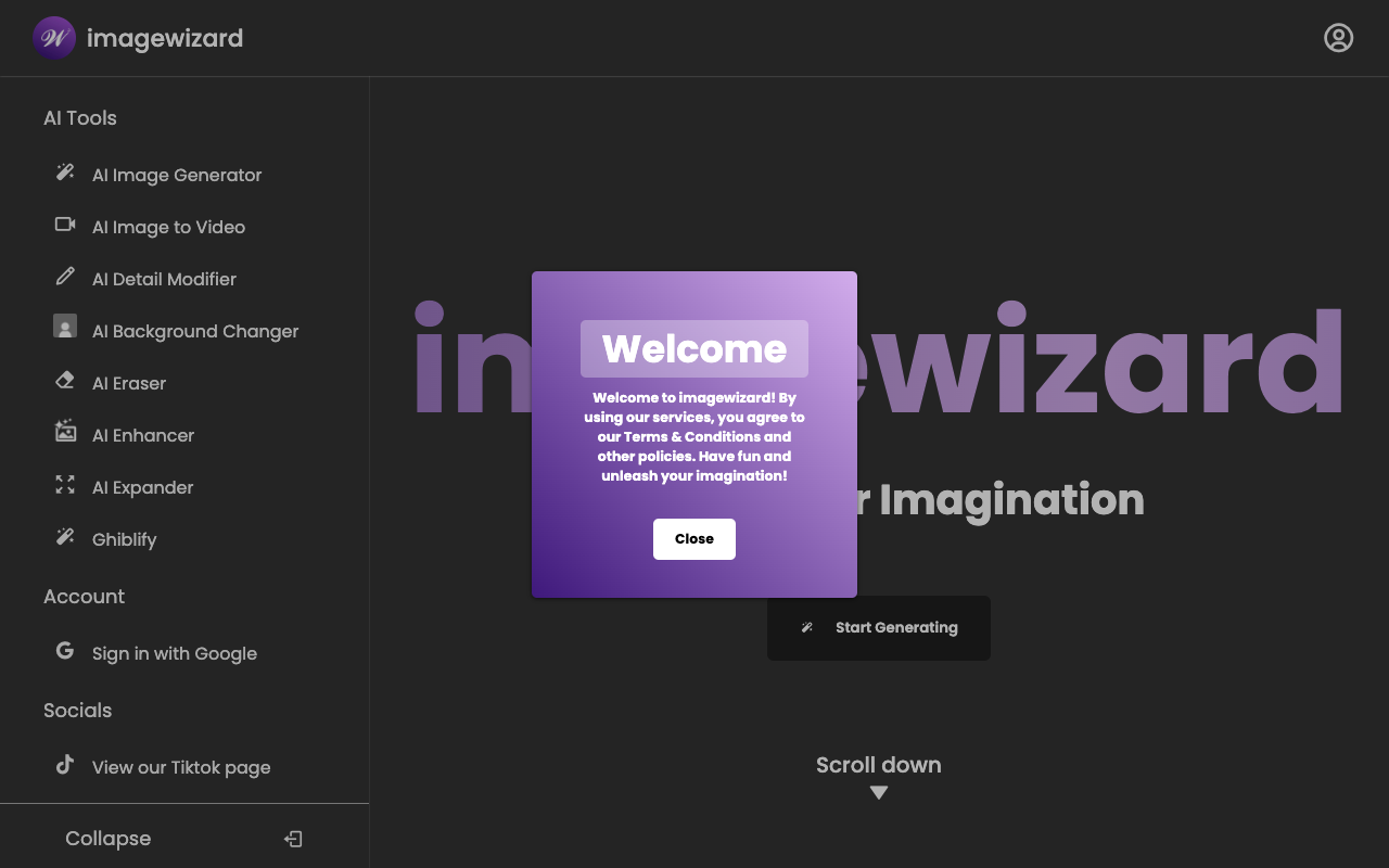 ImageWizard - Create Amazing Images & Videos with AI — Effortlessly