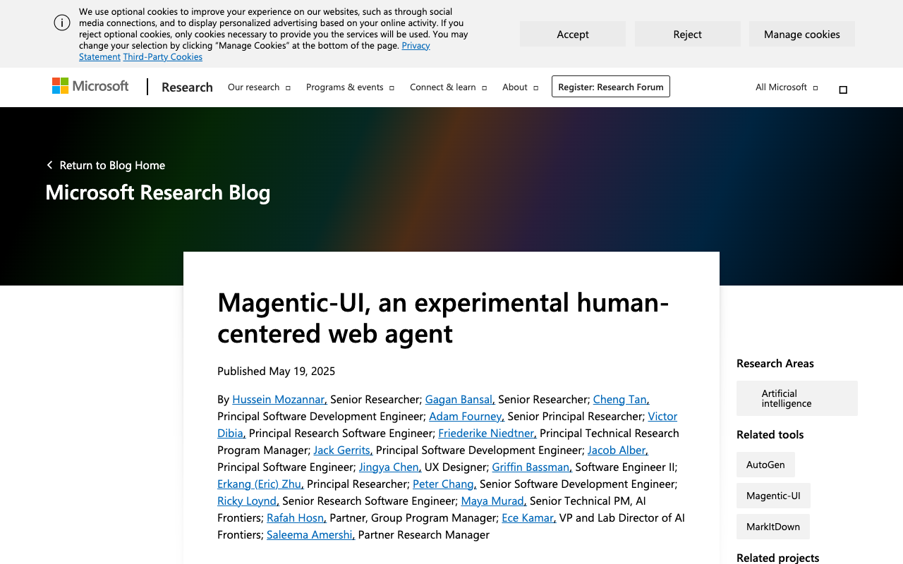 Magentic-UI - An open-source human-centered web agent for collaborative web task automation