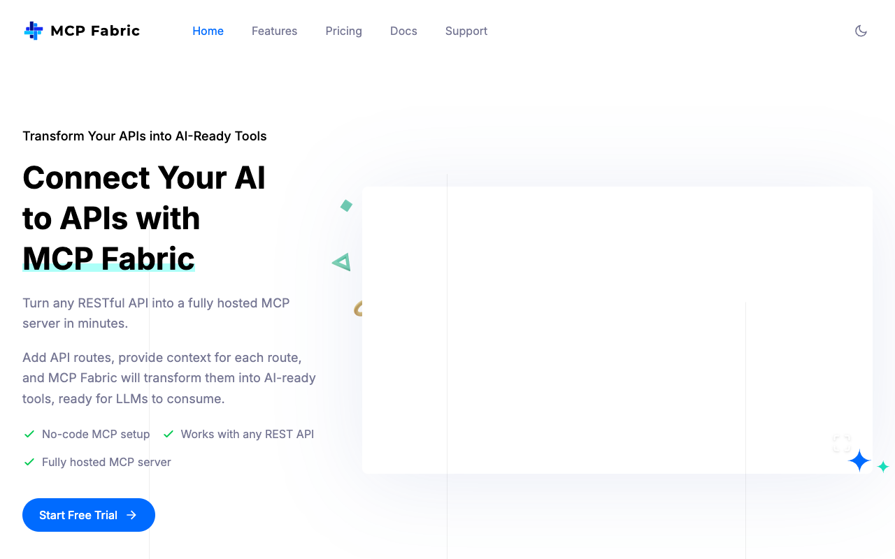 MCP Fabric - Effortlessly Connect AI Agents to APIs