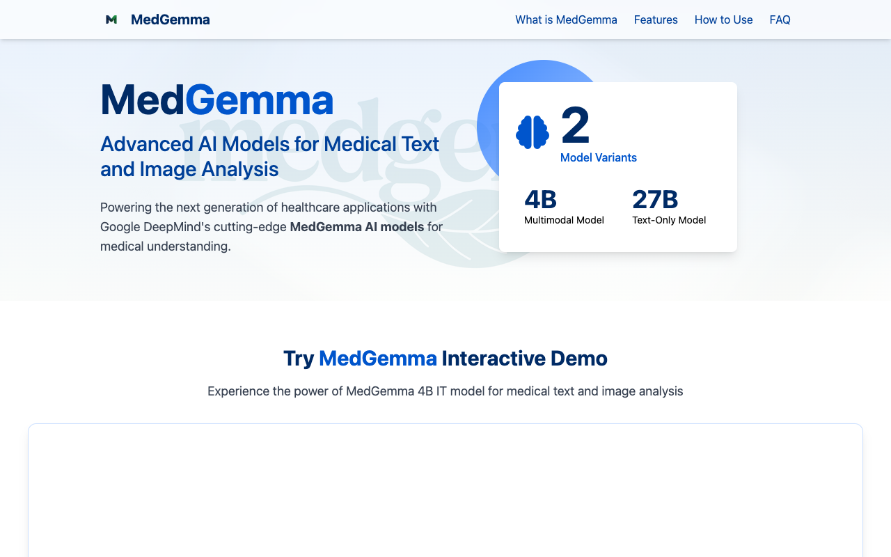MedGemma - Advanced AI Models for Medical Text and Image Analysis