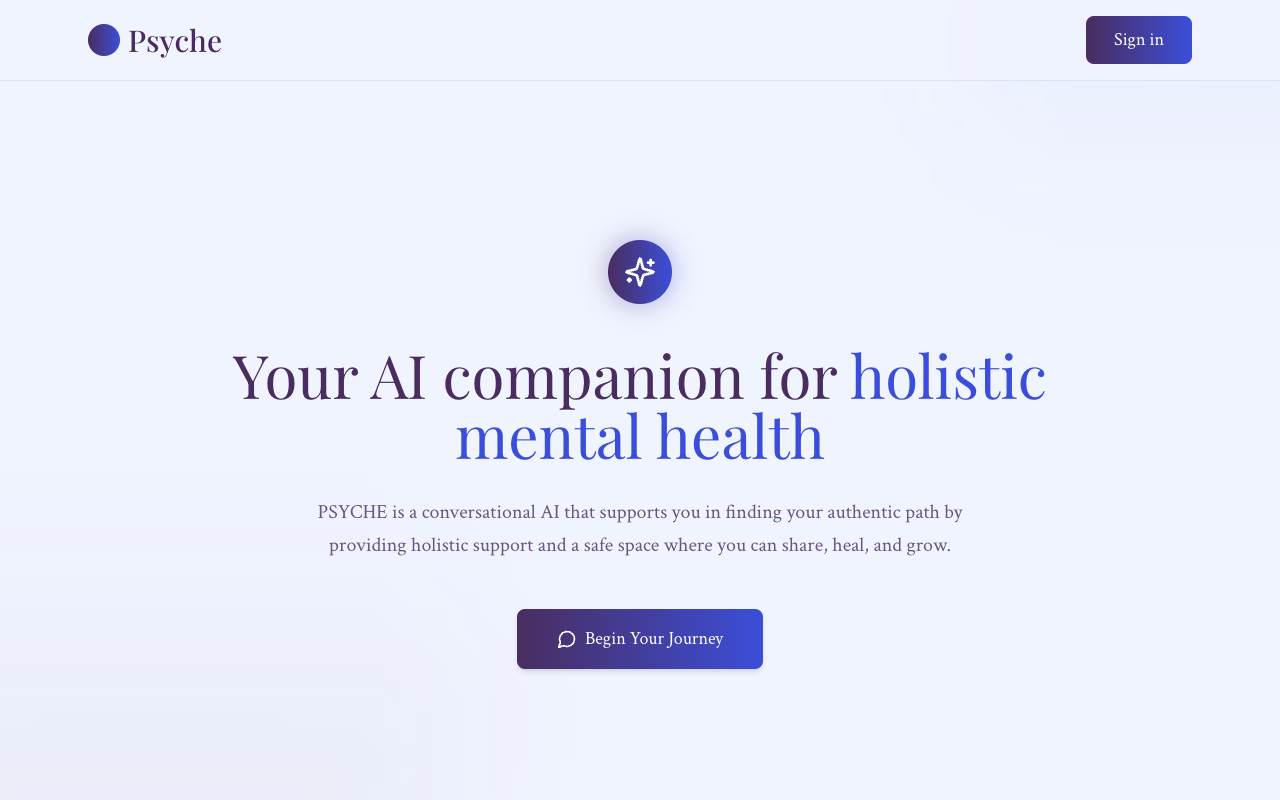 Psyche - Your AI companion for holistic mental health and authentic self-discovery