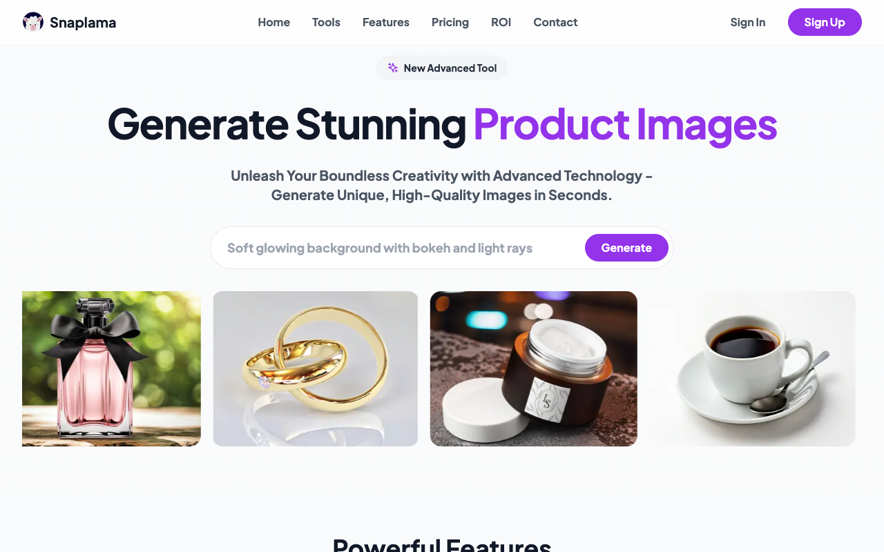 Snaplama - An AI tool that generates stunning product and fashion images effortlessly