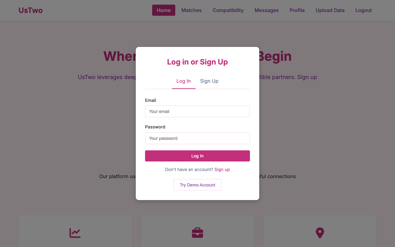Us Two - An AI-powered dating app that finds your perfect match