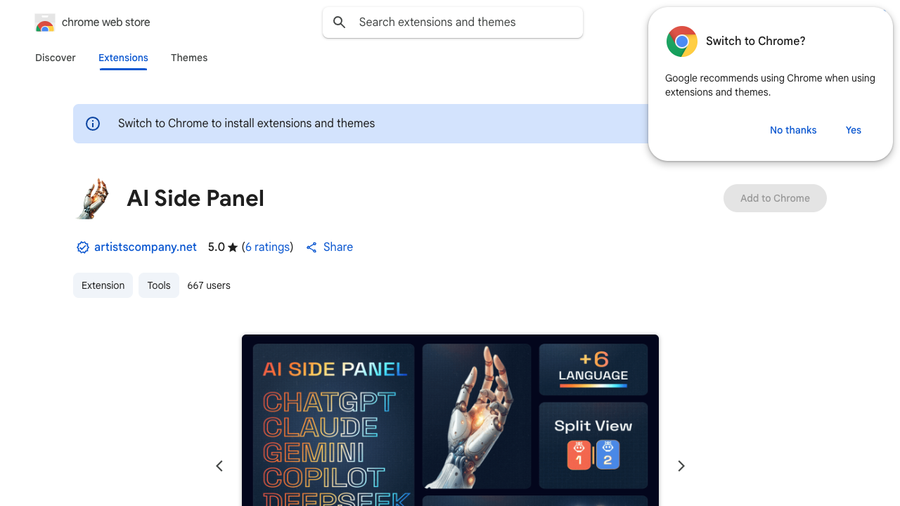 AI Side Panel - Access All Your AI Tools with One Click