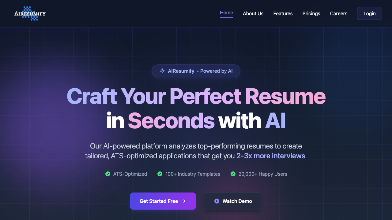 AiResumify - An AI-powered resume builder that helps you land interviews faster