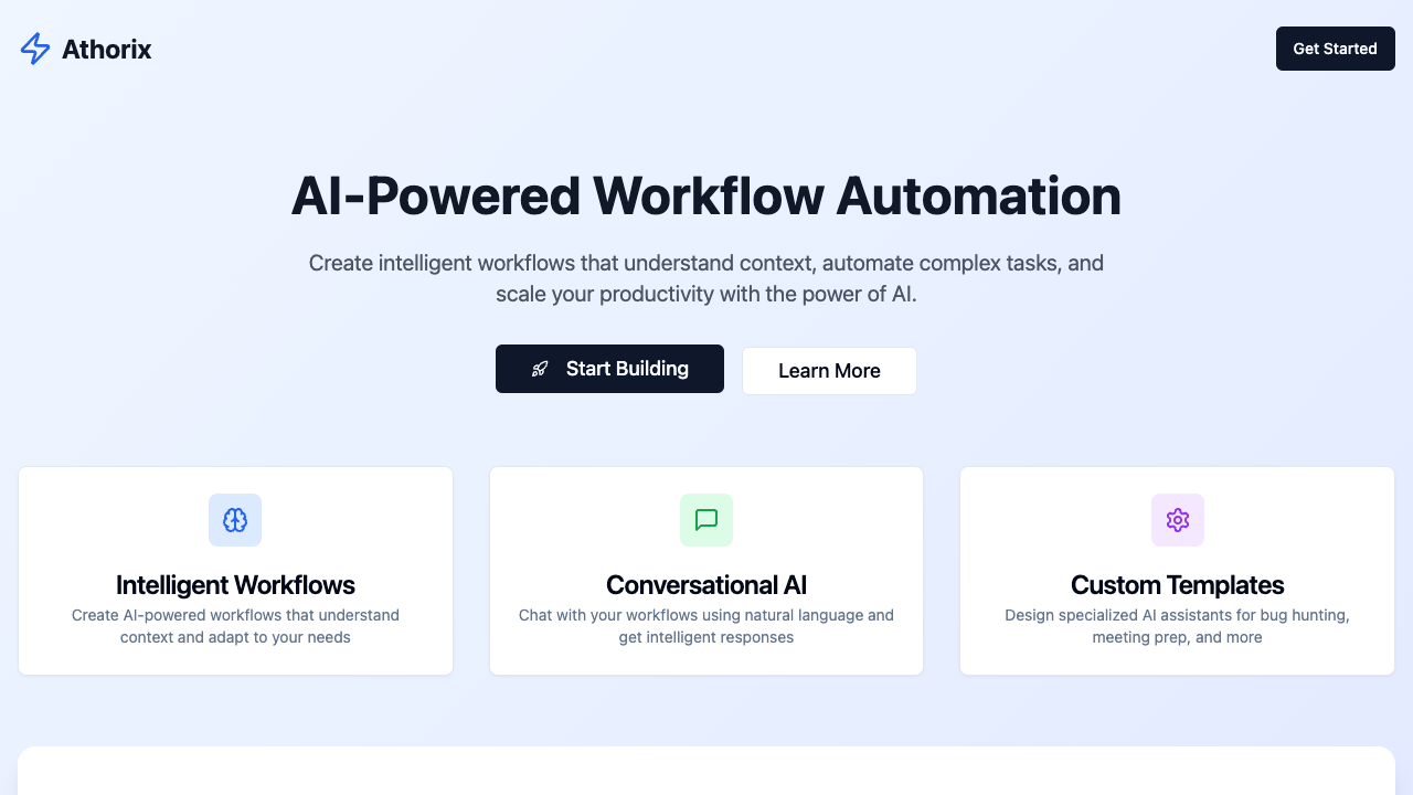 Athorix AI - Create custom AI workflows that learn and adapt to your needs