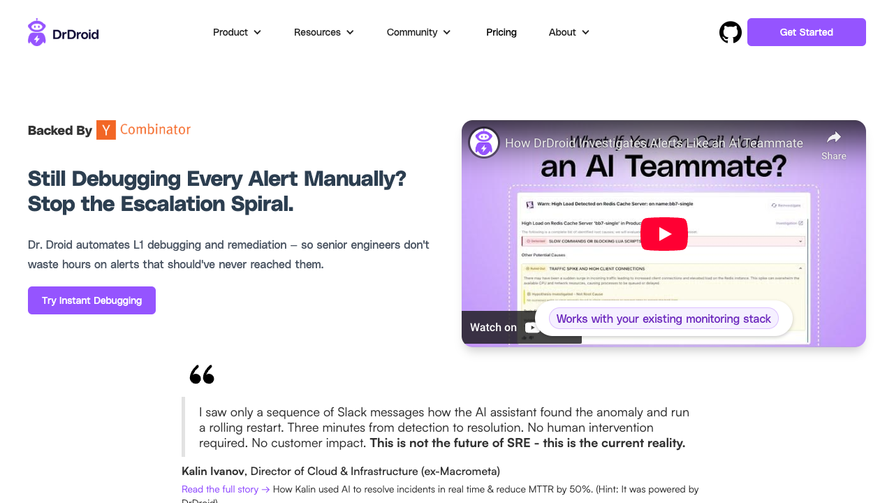 DrDroid - An AI teammate for On Call engineers that automates incident management