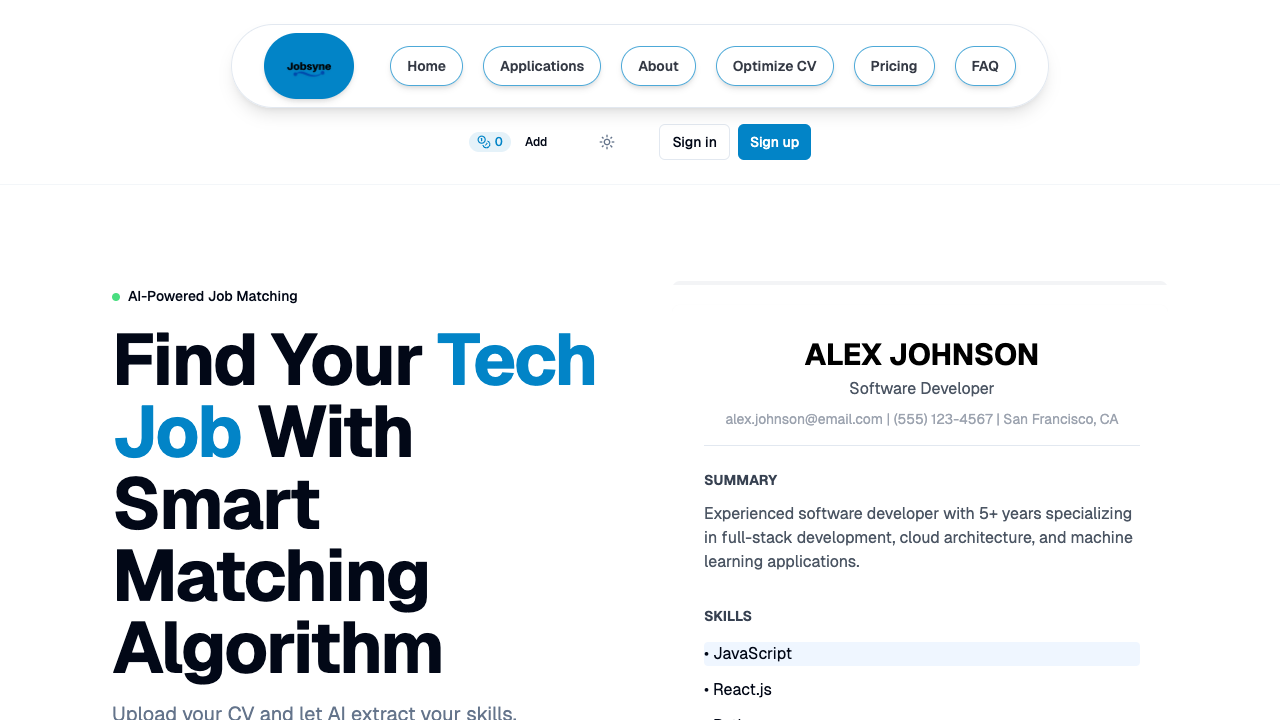 Jobsyne - An AI-powered platform that matches your CV with suitable job opportunities
