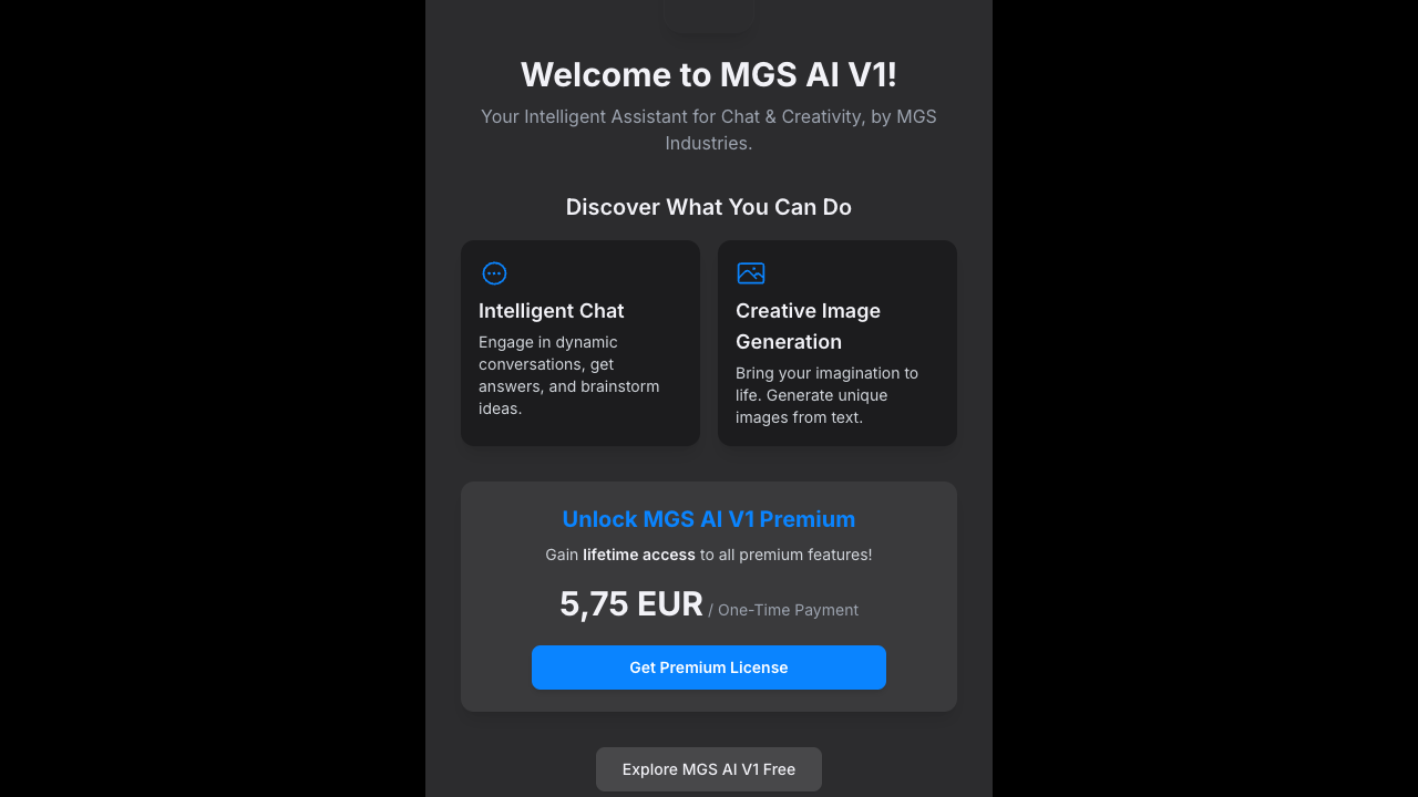 MGS AI - Talk with AI and generate stunning images with MGS AI today