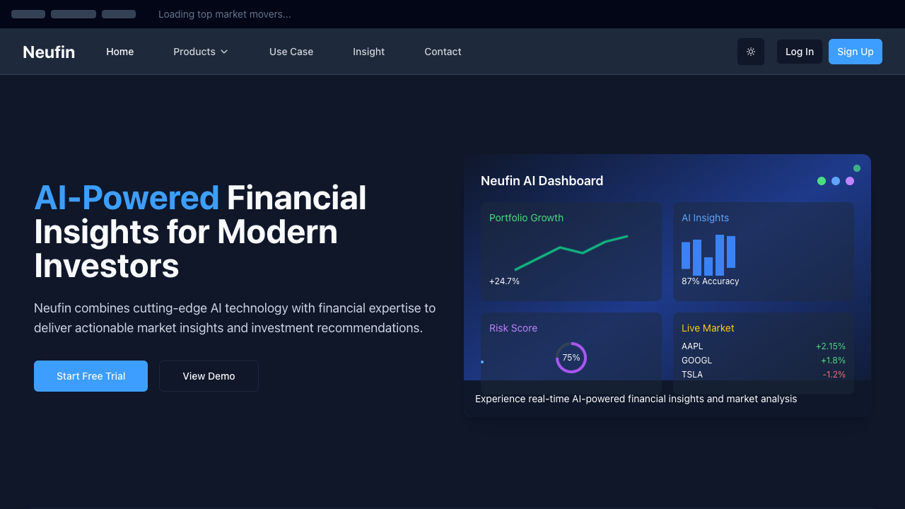 Neufin - An AI-powered financial intelligence platform for real-time insights